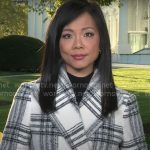 Weijia Jiang’s white plaid coat on CBS Mornings