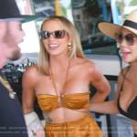 Whitney’s orange satin bra top and pants on The Real Housewives of Salt Lake City