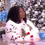 Whoopi’s white embellished Christmas sweater on The View