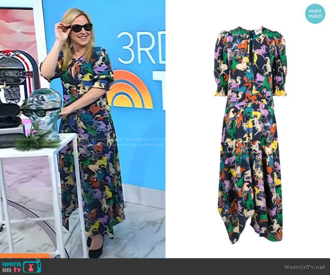 Zadig & Voltaire Horse-Print Silk Dress worn by Jennifer Jolly on Today
