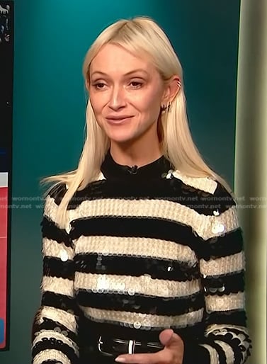Zanna’s sequin striped sweater on Access Hollywood