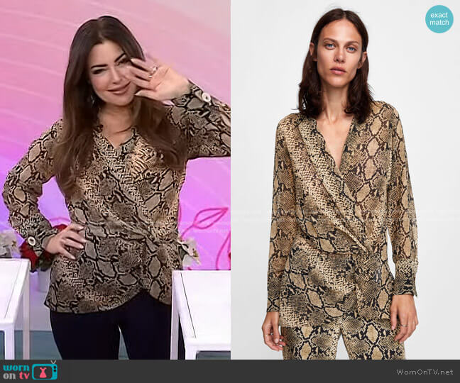 Zara Snake Print Blouse worn by Bobbie Thomas on Today