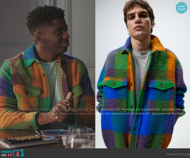 WornOnTV: Julien's multicolored check jacket on Emily in