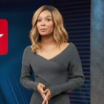 Zuri’s grey ribbed dress on Access Hollywood