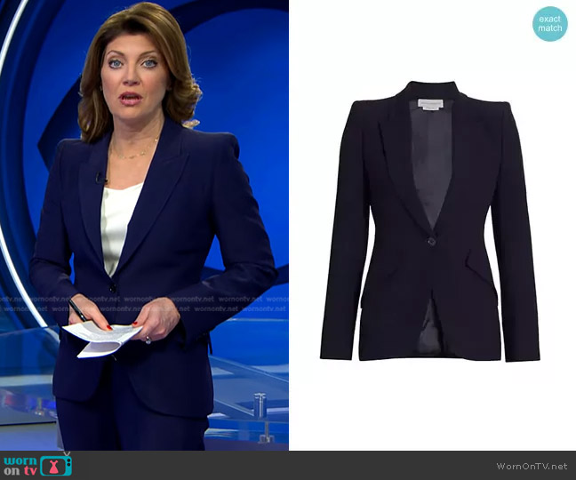 Alexander McQueen One-Button Jacket worn by Norah O'Donnell on CBS Evening News