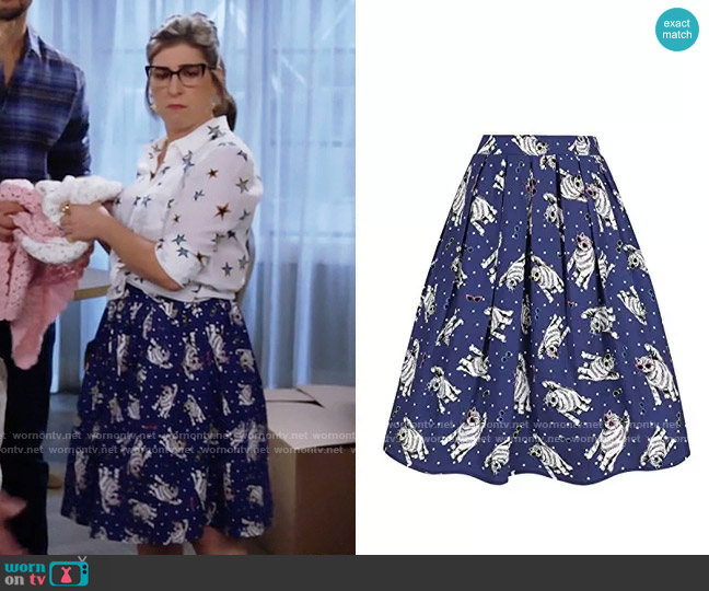 Taydey A-Line Pleated Vintage Skirt worn by Kat Silver (Mayim Bialik) on Call Me Kat