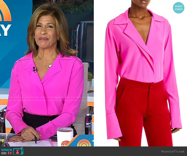 A.L.C. Kinsley Stretch Silk Blouse worn by Hoda Kotb on Today