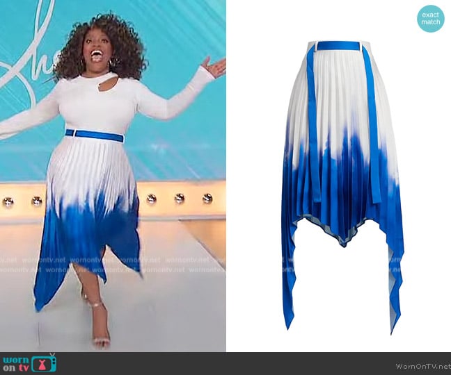 AZ Factory Asymmetric Pleated Skirt worn by Sherri Shepherd on Sherri