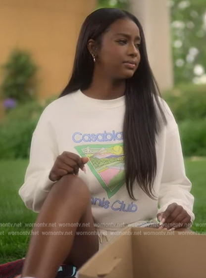 Annika’s Tennis club sweatshirt on Grown-ish