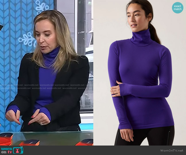 Athleta Flurry Blizzard Seamless Turtleneck worn by Jenn Falik on Today