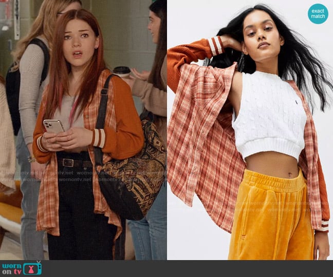 BDG Keanu Varsity Flannel Shirt worn by Abby Littman (Katie Douglas) on Ginny & Georgia