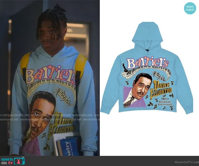 Barriers NY Langston Hughes Hoodie worn by Zeke (Ceyair J Wright) on Grown-ish