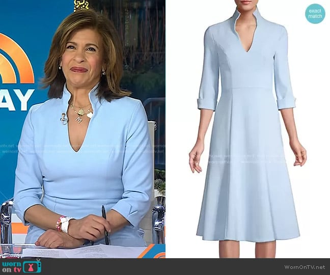 Black Halo Kensington Fit & Flare Dress in Maliblue worn by Hoda Kotb on Today