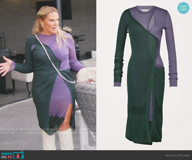 Bottega Veneta Sheer Silk Rib Knit Dress worn by Heather Gay on The Real Housewives of Salt Lake City