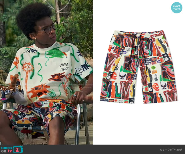Converse x Come Tees Triangle Long Shorts worn by Noah Lambert (Israel Johnson) on Bunkd