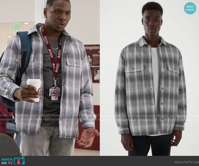 Cos Padded Overshirt worn by Cam Watkin (Mitchell Edwards) on All American Homecoming