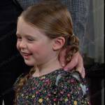 Charlotte’s black floral top and pants on Days of our Lives