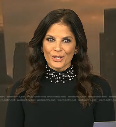 Darlene Rodriguez’s black pearl embellished neck sweater on Today