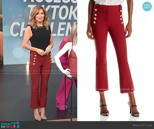 Derek Lam 10 Crosby Robertson Crop Flare Pants worn by Kit Hoover on Access Hollywood