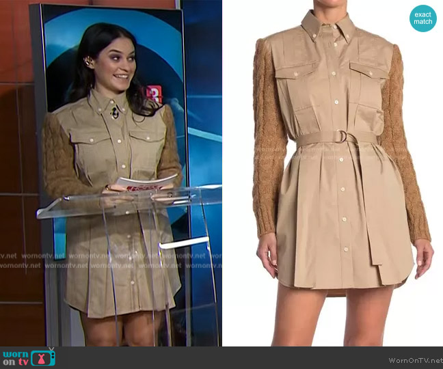 Derek Lam 10 Crosby Vivian Mixed Media Shirt Dress worn by Donna Farizan on Today