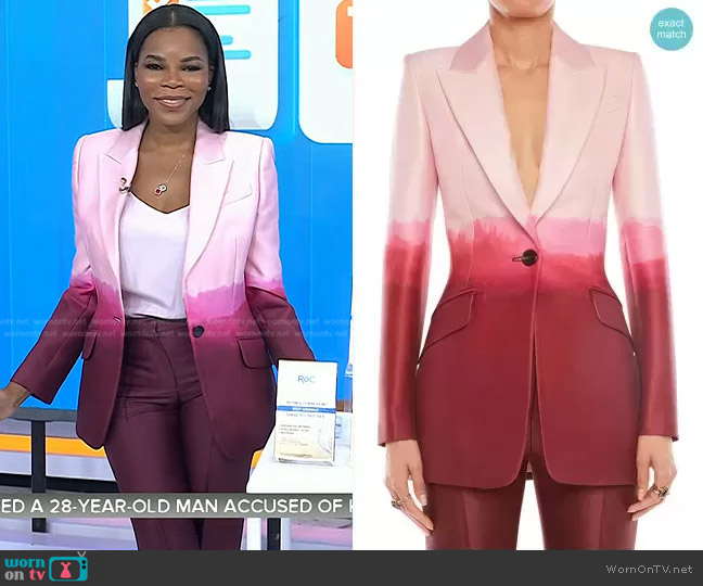Alexander Mcqueen Dip Dye Wool & Silk Jacket worn by Dr. Michelle Henry on Today