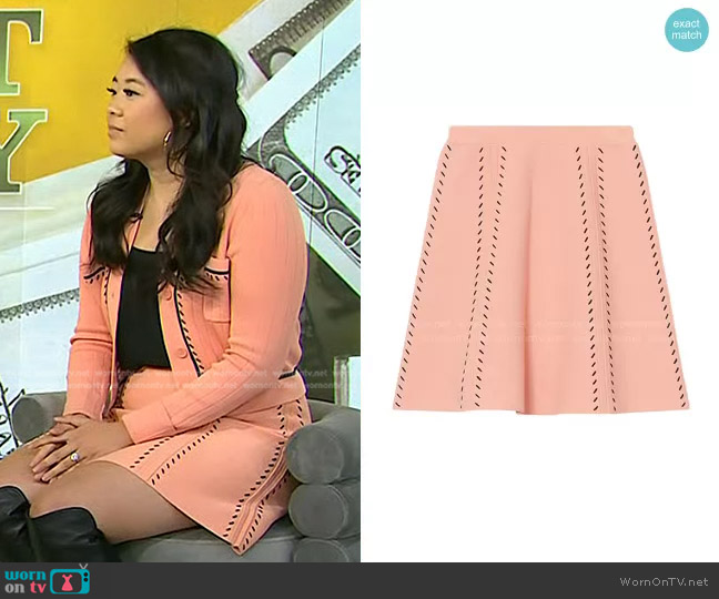 Sandro Eglantine Knit A-Line Mini Skirt worn by Vivian Tu on Today
