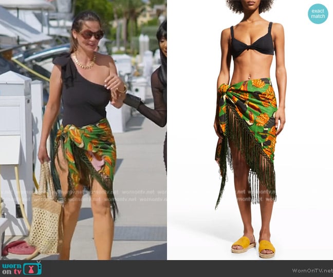 Farm Rio Toucananas Fringe Sarong Coverup worn by Julia Lemigova (Julia Lemigova) on The Real Housewives of Miami