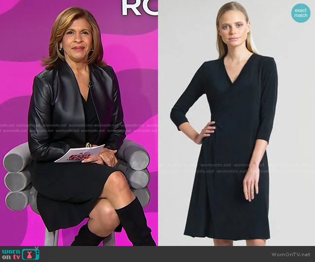 Clara Sunwoo Faux Wrap V-Neck 3/4 Sleeve Dress worn by Hoda Kotb on Today