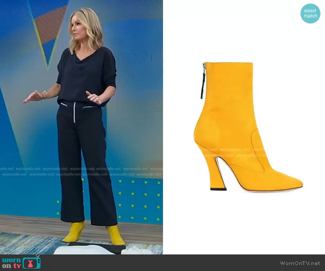 Fendi FFreedom Nubuck Leather Booties worn by Dr. Jennifer Ashton on Good Morning America