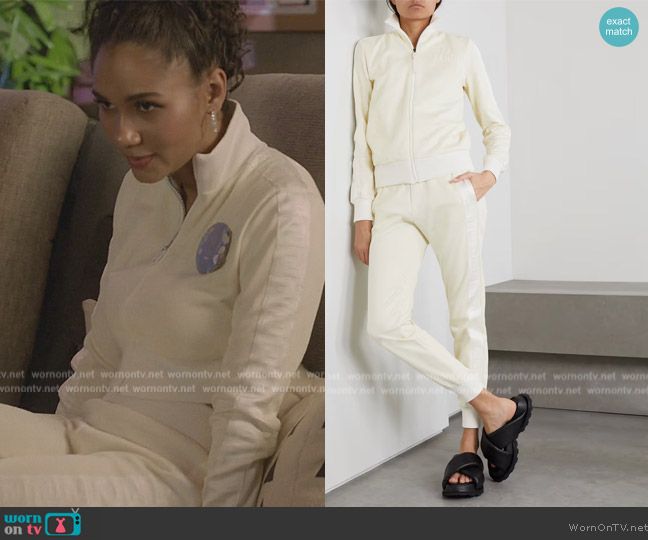Fendi Fendirama embossed jersey track jacket and pants set worn by Layla Keating (Greta Onieogou) on All American