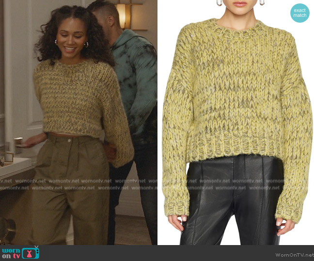 Frame Marled Crewneck Sweater worn by Layla Keating (Greta Onieogou) on All American