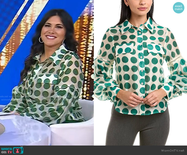 Gracia Sheer Polka Dot Pattern Top worn by Joelle Garguilo on Today
