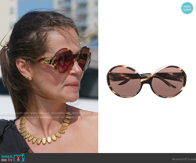 Gucci Round-frame sunglasses worn by Julia Lemigova (Julia Lemigova) on The Real Housewives of Miami