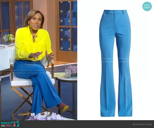 Michael Kors High-Waisted Flared Trousers worn by Robin Roberts on Good Morning America