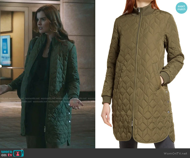 Ilse Jacobsen Long Quilted Jacket worn by Kincaid Sullivan (Kaley Ronayne) on The Resident