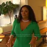 Janelle James’s green ribbed dress on Access Hollywood