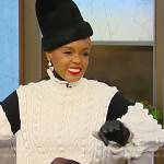 Janelle Monae’s two tone cable knit sweater on Tamron Hall Show
