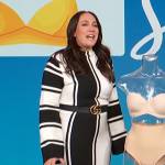 Jene Luciani-Sena’s black and white striped sweater dress on Access Hollywood