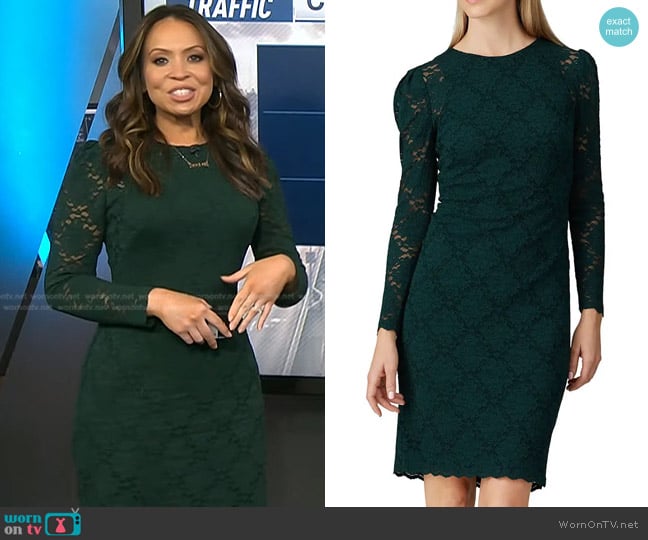 Ralph Lauren Dextara Puff Sleeve Dress worn by Adelle Caballero on Today