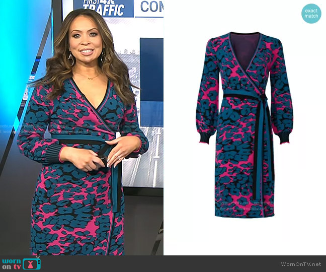 Diane von Furstenberg Lois Leopard Wrap Dress worn by Adelle Caballero on Today
