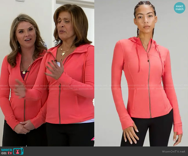 Lululemon Hooded Define Jacket in Pale Raspberry worn by Hoda Kotb on Today