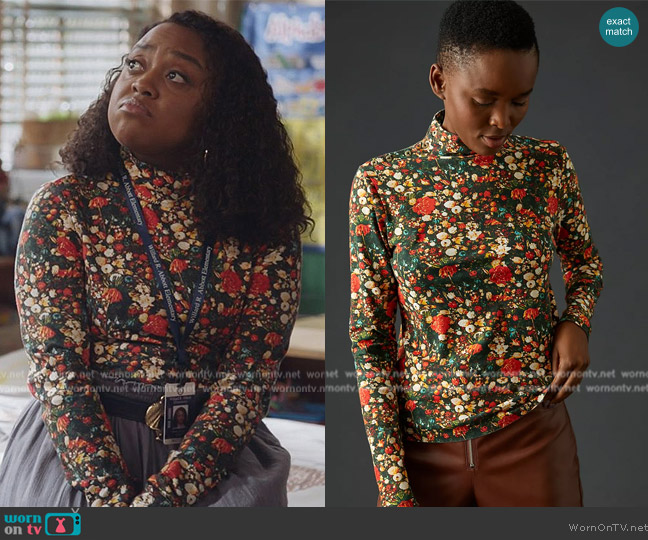 Anthropologie Maeve Turtleneck Top worn by Janine Teagues (Quinta Brunson) on Abbott Elementary