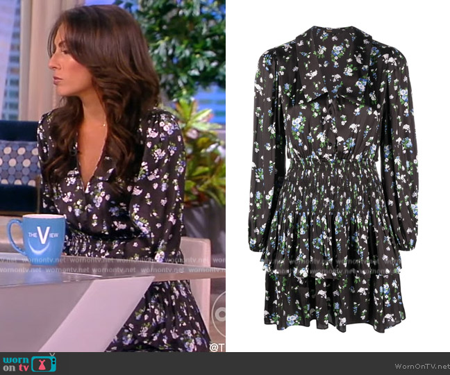 Maje floral-print ruffled minidress worn by Alyssa Farah Griffin on The View