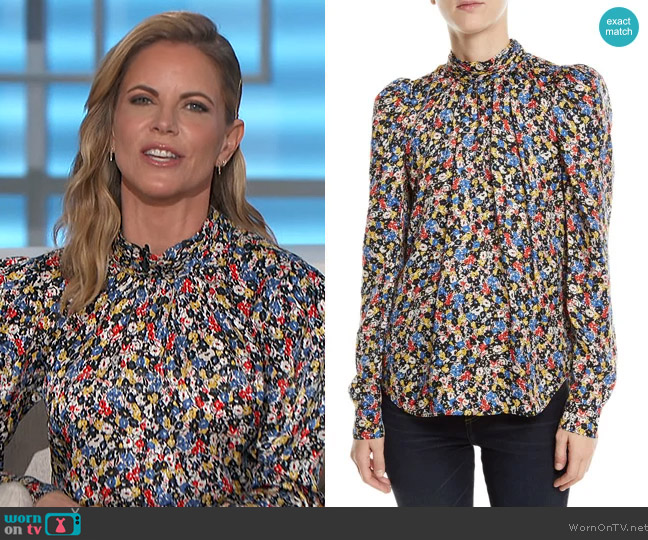 Veronica Beard Mena Top worn by Natalie Morales on The Talk