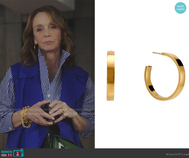 Mene Classic Hoop Earrings worn by Sylvie (Philippine Leroy-Beaulieu) on Emily in Paris