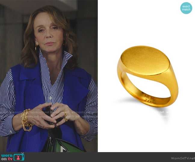 Mene Signet Ring worn by Sylvie (Philippine Leroy-Beaulieu) on Emily in Paris