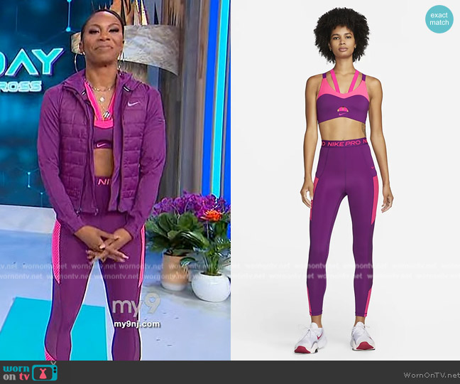 Nike Light Support Padded Strappy Cutout Sports Bra worn by Sanya Richards-Ross on Sherri