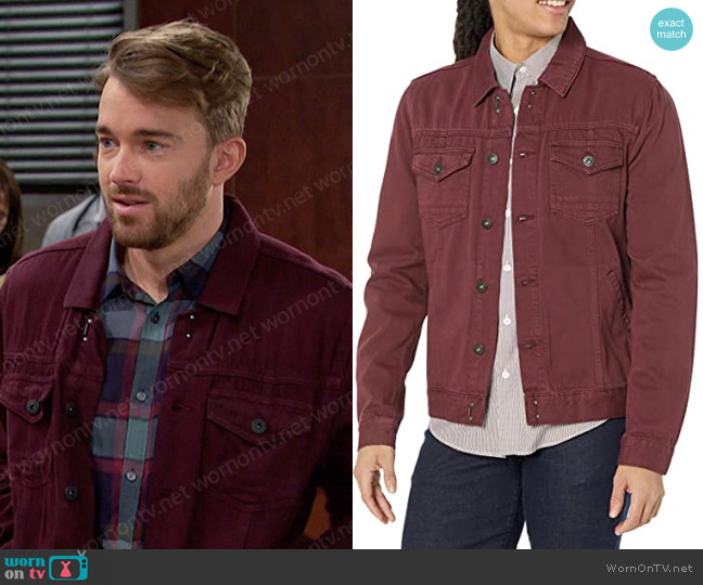 Paige Scout Denim Jacket in Vintage Red Velvet worn by Will Horton (Chandler Massey) on Days of our Lives