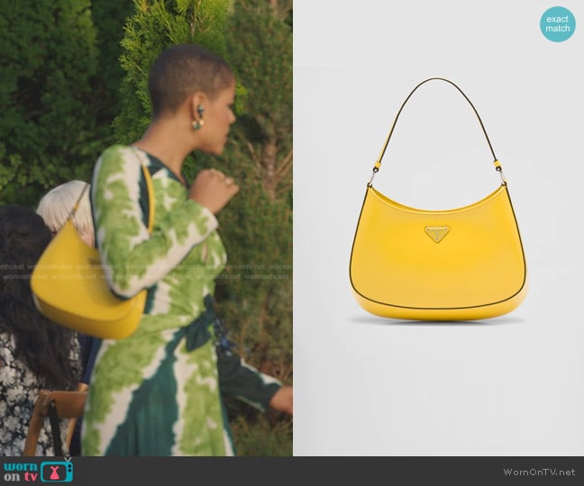 Prada Cleo Brushed Leather Shoulder Bag worn by Julien Calloway (Jordan Alexander) on Gossip Girl