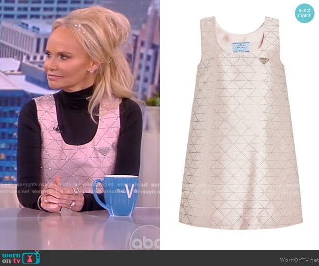 Prada Crystal-Embellished Silk-Blend Mini Dress worn by Kristin Chenoweth on The View